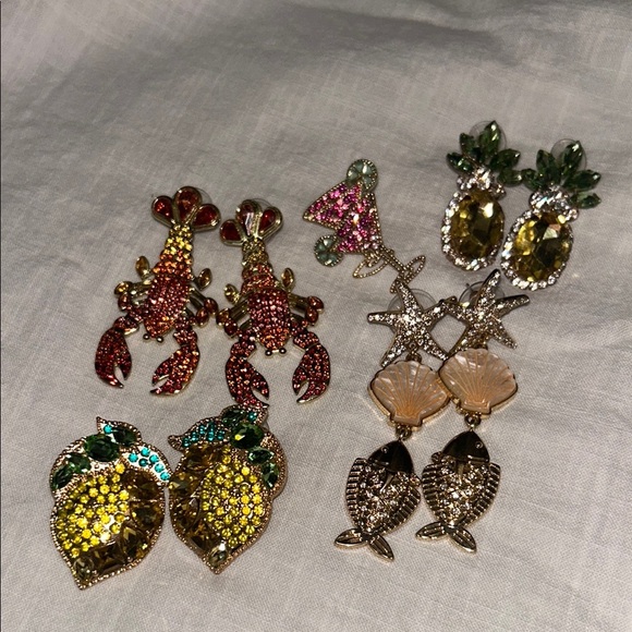 Summer inspire jewelry bundle under the sea theme Colorful Gemstone Earrings Set - Picture 2 of 7